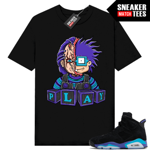 Jordan 6 Aqua Sneaker Tees Match Shirts Chucky Faceoff