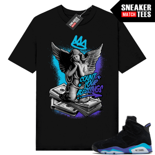 Jordan 6 Aqua Sneaker Tees Match Shirts Count your Blessings