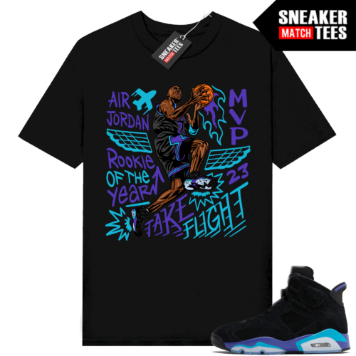 Jordan 6 Aqua Sneaker Tees Match Shirts MJ Take Flight