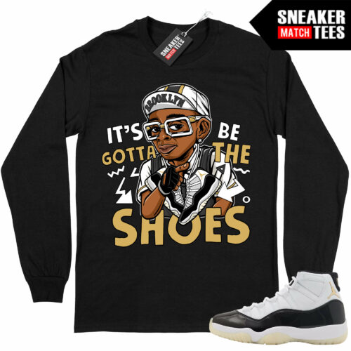 Jordan 11 DMP Gratitude Sneaker Match Long Sleeve Shirt Black Gotta be the shoes