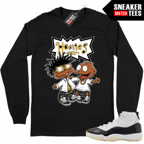 Jordan 11 DMP Gratitude Sneaker Match Long Sleeve Shirt Black Homies
