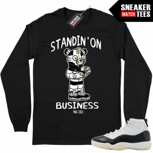 Jordan 11 DMP Gratitude Sneaker Match Long sleeve shirt Black Young CEO Tiger Mascot