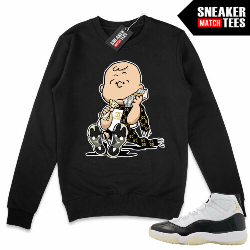 Jordan 11 DMP Gratitude Sneaker Match Sweater Crewneck Black Designer Charlie