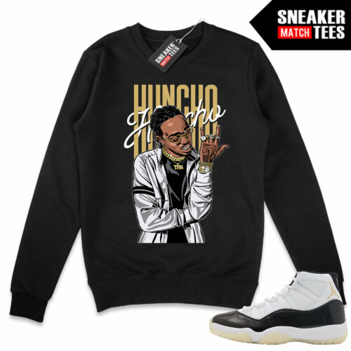 Jordan 11 DMP Gratitude Sneaker Match Sweater Crewneck Black Huncho