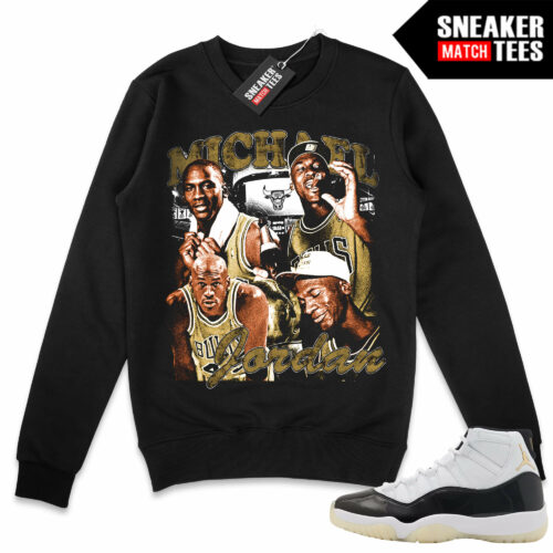 Jordan 11 DMP Gratitude Sneaker Match Sweater Crewneck Black MJ Defining Moments