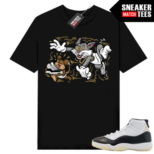 Jordan 11 DMP Gratitude Sneaker Match T-shirt Black Finessed