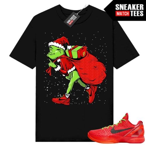 Kobe 6 Protro Reverse Grinch Sneaker Match T-shirt Black Grinch