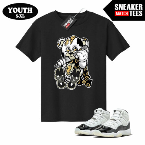 Jordan 11 DMP Gratitude Sneaker Match Youth T-shirt Black Designer Bear
