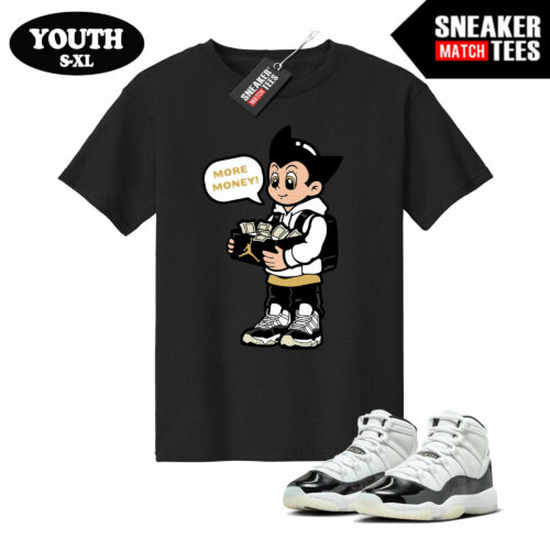 Jordan 11 DMP Gratitude Sneaker Match Youth T-shirt Black Sneaker Hustle