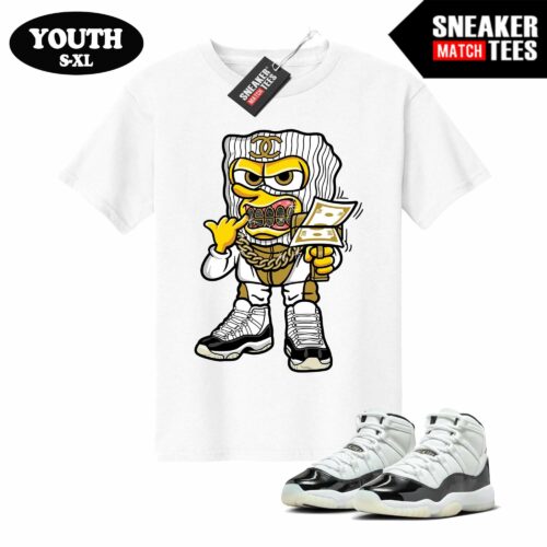 Jordan 11 DMP Gratitude Sneaker Match Youth T-shirt White Savage Bob