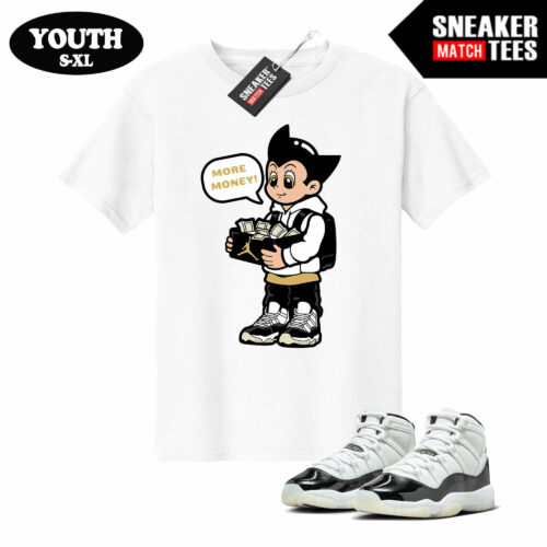 Jordan 11 DMP Gratitude Sneaker Match Youth T-shirt White Sneaker Hustle