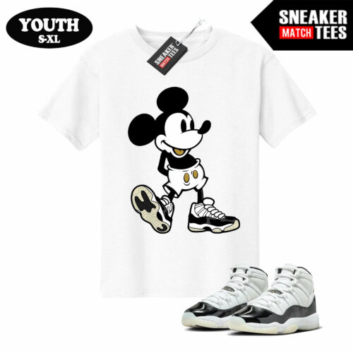 Jordan 11 DMP Gratitude Sneaker Match Youth T-shirt White Sneakerhead Mickey