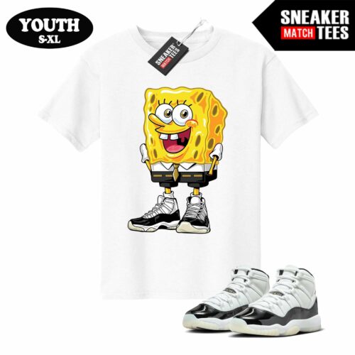 Jordan 11 DMP Gratitude Sneaker Match Youth T-shirt White Spongebob got em