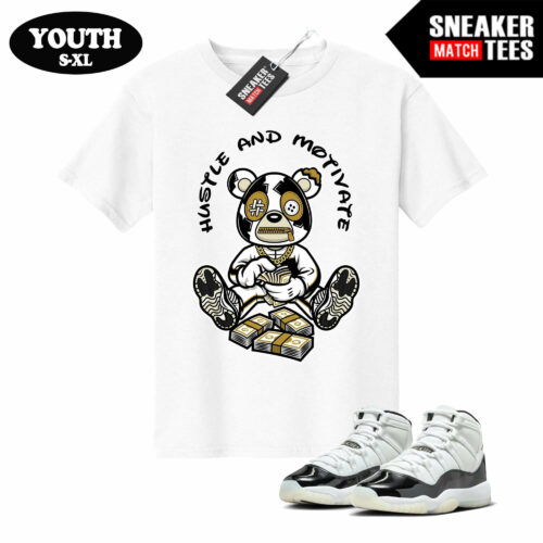 Jordan 11 DMP Gratitude Sneaker Match Youth T-shirt White Staking Bear