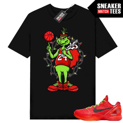 Kobe 6 Protro Reverse Grinch Sneaker Match t-shirt Black Grinch Baller