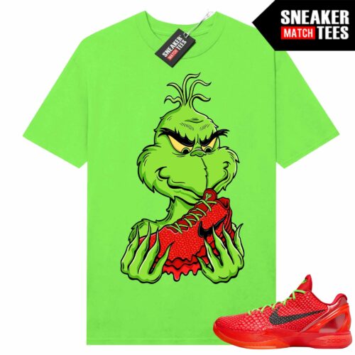 Kobe 6 Protro Reverse Grinch Sneaker Match t-shirt Electric Green Drippy Grinches