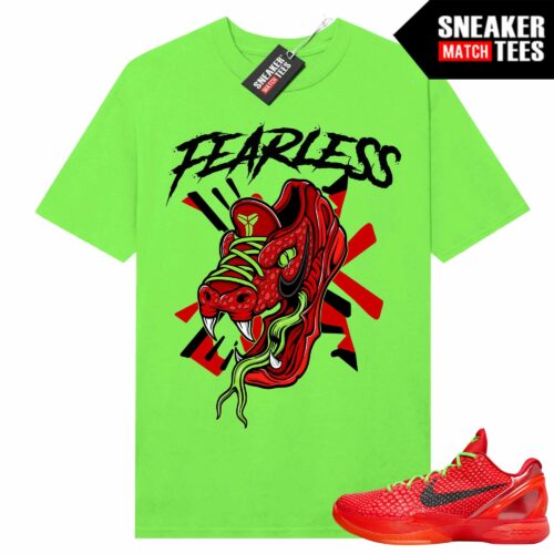 Kobe 6 Protro Reverse Grinch Sneaker Match t-shirt Electric Green Fearless