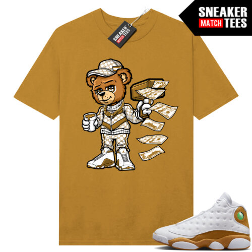 Jordan 13 Wheat Sneaker Tees Match Wheat Cash Cannon Bear