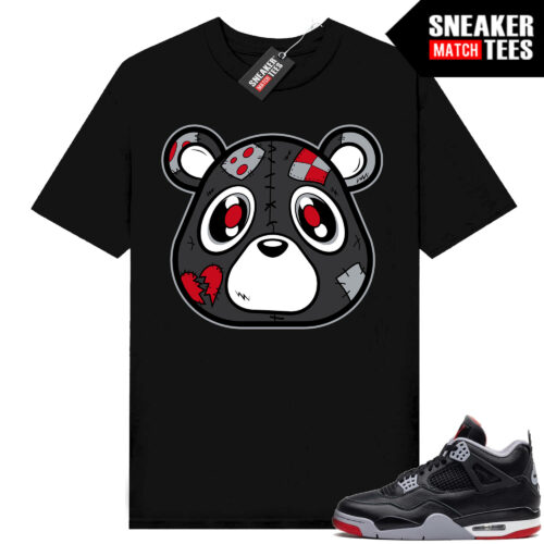 Jordan 4 Bred Reimagined Sneaker Tees Shirt Match Black Heartless Bear