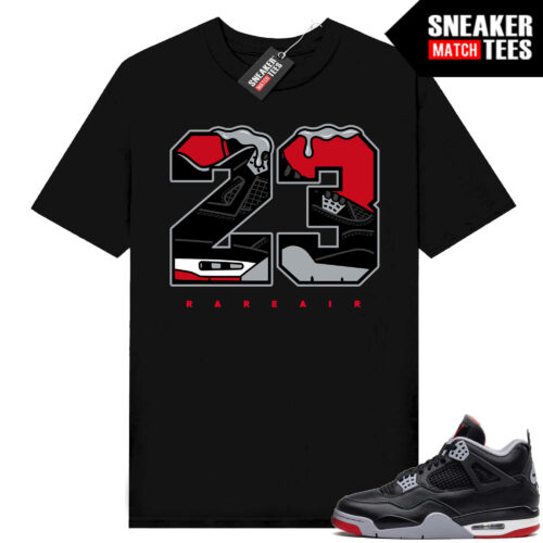 Jordan 4 Bred Reimagined Sneaker Tees Shirt Match Black Rare Air 23
