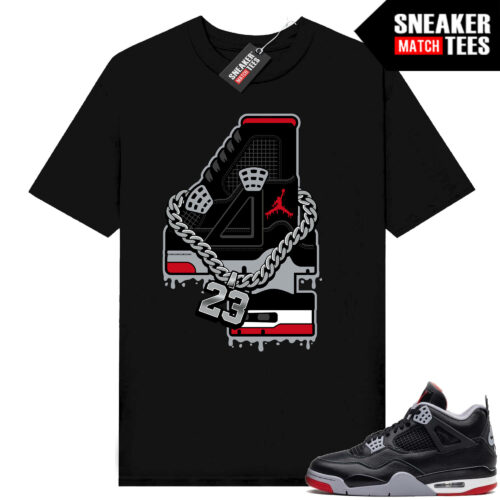 Jordan 4 Bred Reimagined Sneaker Tees Shirt Match Black Retro 4