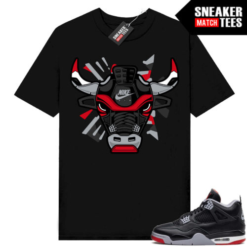 Jordan 4 Bred Reimagined Sneaker Tees Shirt Match Black Retro 4 Bull