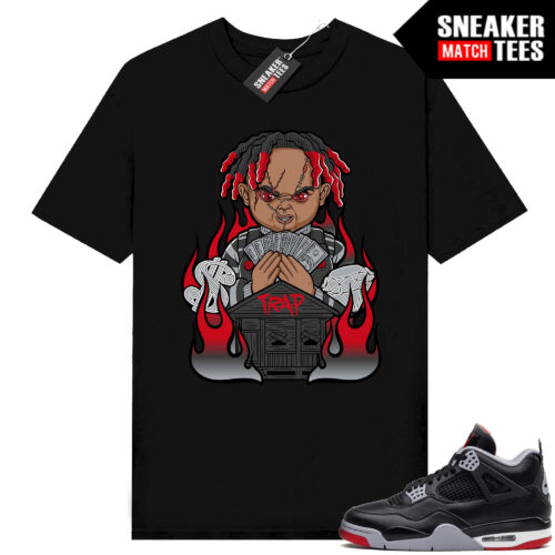 Jordan 4 Bred Reimagined Sneaker Tees Shirt Match Black Trap Chucky