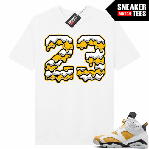 Jordan 6 Yellow Ochre Sneaker Match Tees White 23 Drip