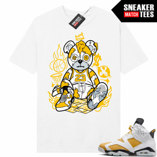 Jordan 6 Yellow Ochre Sneaker Match Tees White Baller Bear