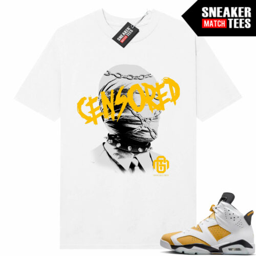 Jordan 6 Yellow Ochre Sneaker Match Tees White Gior Cenesored