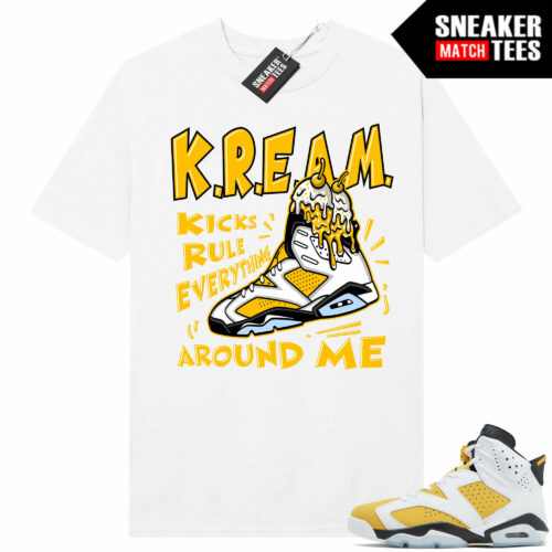 Jordan 6 Yellow Ochre Sneaker Match Tees White KREAM