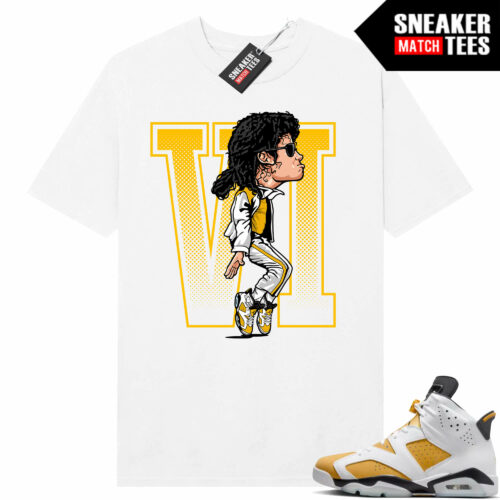 Jordan 6 Yellow Ochre Sneaker Match Tees White MJ x AJ6