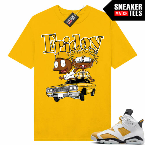 Jordan 6 Yellow Ochre Sneaker Match Tees Yellow Gold Friday Parody