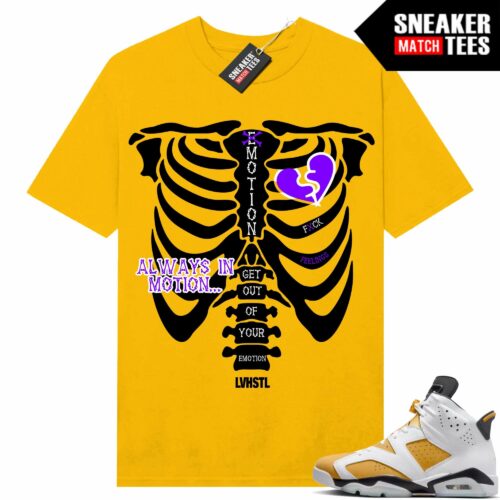 Jordan 6 Yellow Ochre Sneaker Match Tees Yellow Gold LVHSTL Always in Motion