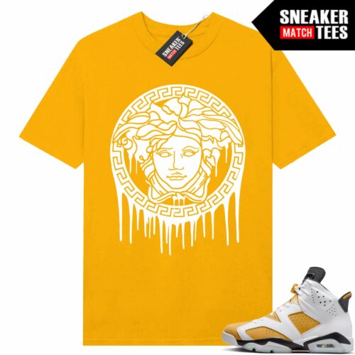 Jordan 6 Yellow Ochre Sneaker Match Tees Yellow Gold Medusa Drip