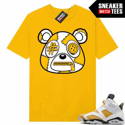 Jordan 6 Yellow Ochre Sneaker Match Tees Yellow Gold Misunderstood Bear