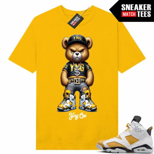 Jordan 6 Yellow Ochre Hyper-Royal Match Tees Yellow Gold V3 YNG CEO Bear