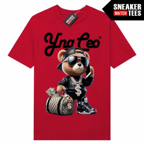 YNG CEO Bears x Black Jordan 4 Red T-shirt