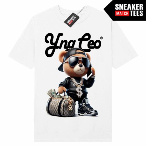 YNG CEO Bears x Black Jordan 4 White T-shirt