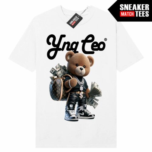 YNG CEO Bears x Black White Jordan 1 White T-shirt