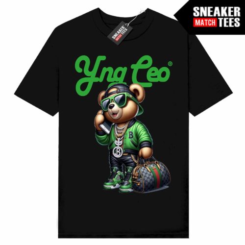 YNG CEO Bears x Green Jordan 4 Ballin Black T-shirt