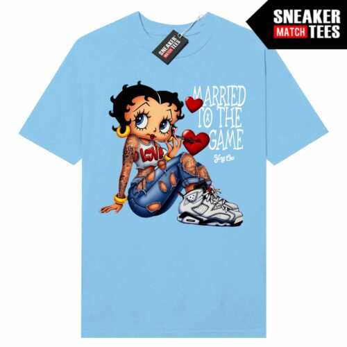 YNG CEO Betty x AJ6 Married to the Game Baby Blue T-shirt