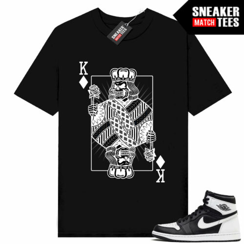 Jordan 1 Black White Sneaker Tees Match Black King Of Diamonds