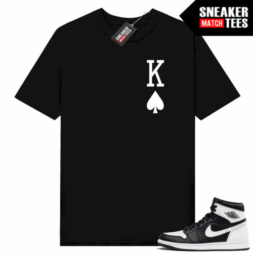 Jordan 1 Black White Sneaker Tees Match Black King Of Spades