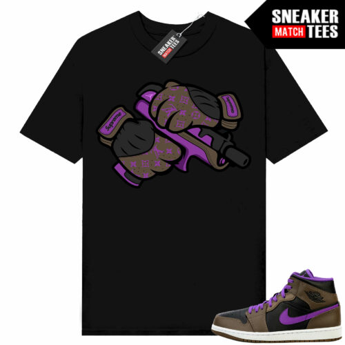 Jordan 1 Mid Palomino Sneaker Tees Matching Black shirt Sneaker Heat