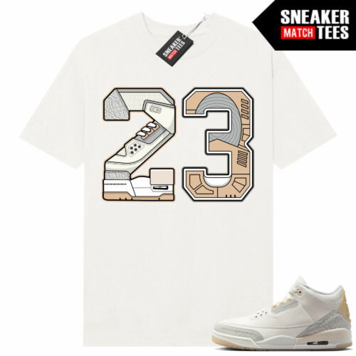 Jordan 3 Craft Ivory Sneaker Tees Matching Ivory Shirt 23 Sole