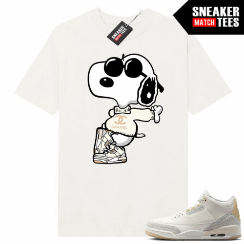 Jordan 3 Craft Ivory Sneaker Tees Matching Ivory Shirt Fly Snoopy