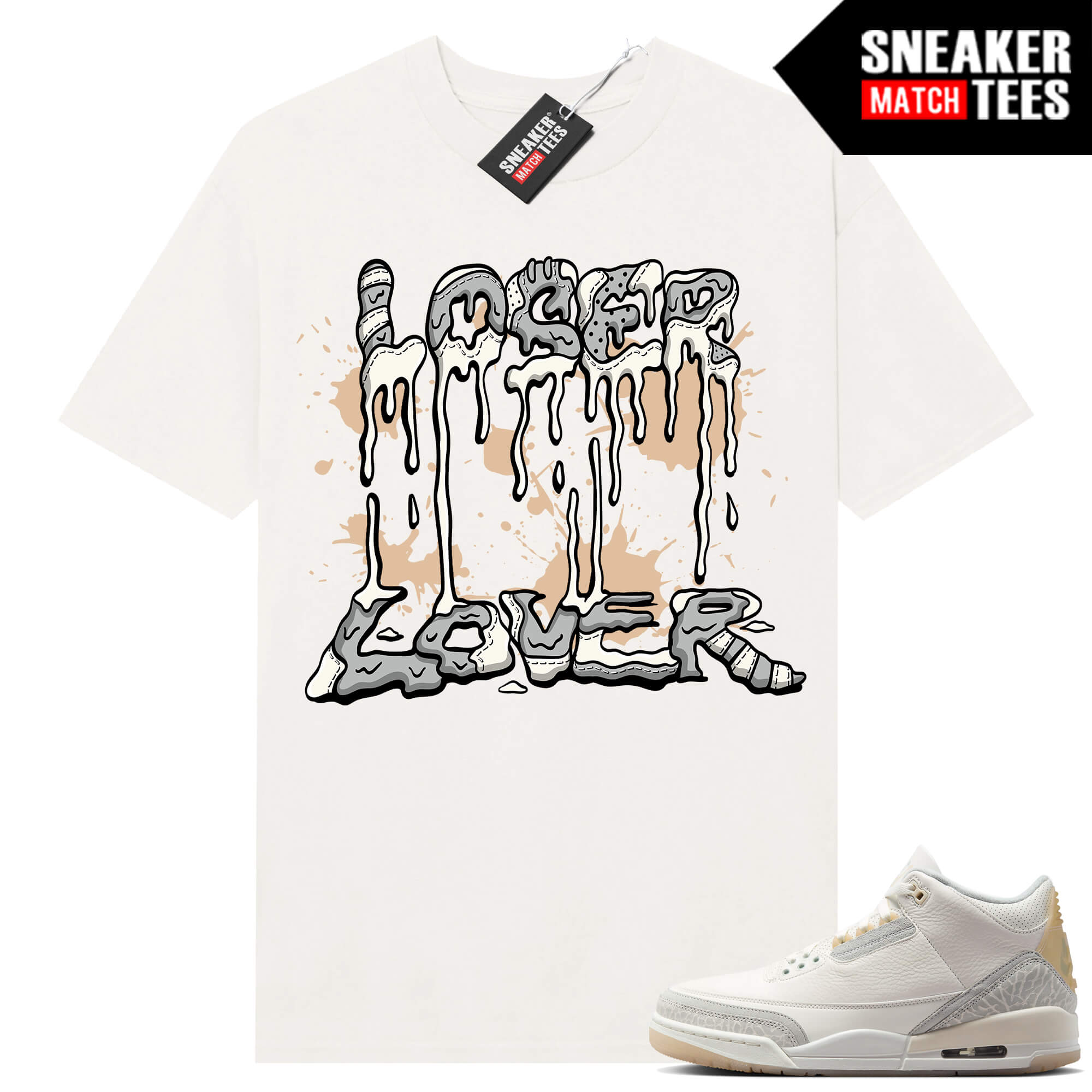 Jordan 3 Craft Ivory Sneaker Tees Matching Ivory Shirt Loser Lover