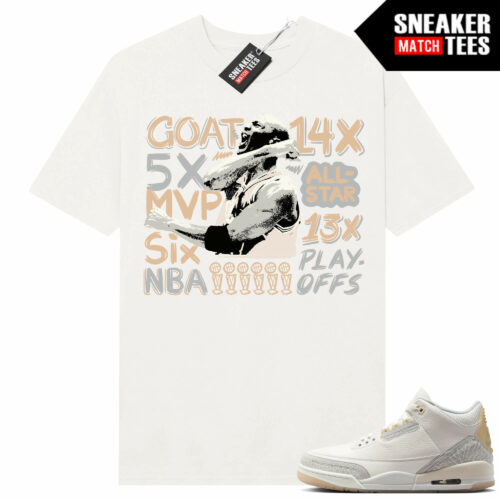 Jordan 3 Craft Ivory Sneaker Tees Matching Ivory Shirt MJ Defining Moments