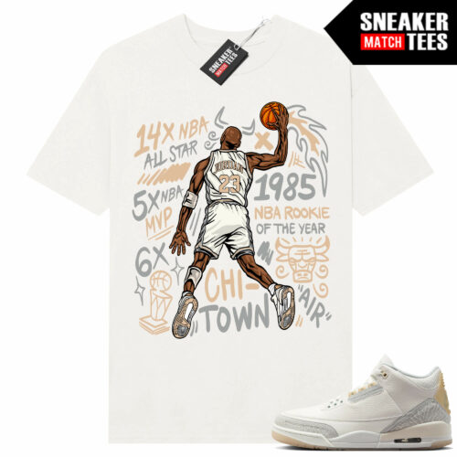 Jordan 3 Craft Ivory Sneaker Tees Softing Ivory Shirt MJ Slam Dunk